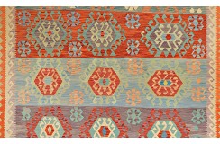 Etniczny kilim szary z Afganistanu dzieło Chobi nomadyczny 300x400cm