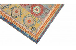 Etniczny kilim szary z Afganistanu dzieło Chobi nomadyczny 300x400cm
