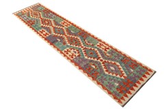 Etniczny kilim szary z Afganistanu dzieło Chobi nomadyczny 80x300cm