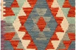 Etniczny kilim szary z Afganistanu dzieło Chobi nomadyczny 80x300cm