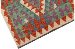 Etniczny kilim szary z Afganistanu dzieło Chobi nomadyczny 80x300cm