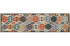 Kolorowy dywan kilim Maimana chodnik ok 80x300cm z Afganistanu 100% wełna dwustronny rustykalny