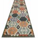 Kolorowy dywan kilim Maimana chodnik ok 80x300cm z Afganistanu 100% wełna dwustronny rustykalny