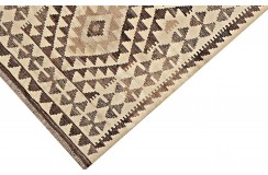 Etniczny kilim szary z Afganistanu dzieło Chobi nomadyczny 80x200cm