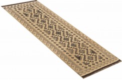 Etniczny kilim szary z Afganistanu dzieło Chobi nomadyczny 70x200cm