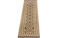 Etniczny kilim szary z Afganistanu dzieło Chobi nomadyczny 70x200cm