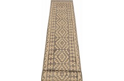 Etniczny kilim szary z Afganistanu dzieło Chobi nomadyczny 80x300cm