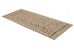 Etniczny kilim szary z Afganistanu dzieło Chobi nomadyczny 80x300cm