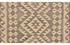 Etniczny kilim szary z Afganistanu dzieło Chobi nomadyczny 80x300cm