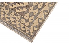 Etniczny kilim szary z Afganistanu dzieło Chobi nomadyczny 80x300cm