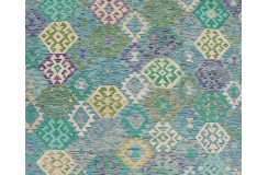Etniczny kilim szary z Afganistanu dzieło Chobi nomadyczny 250x350cm