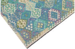 Etniczny kilim szary z Afganistanu dzieło Chobi nomadyczny 250x350cm
