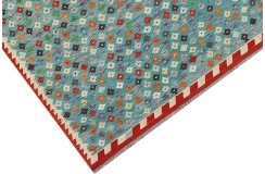 Etniczny kilim szary z Afganistanu dzieło Chobi nomadyczny 250x300cm