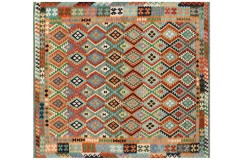 Kolorowy dywan kilim Maimana 250x300cm z Afganistanu 100% wełna dwustronny rustykalny