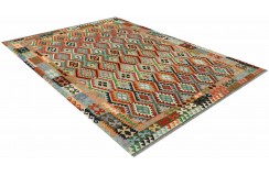 Etniczny kilim szary z Afganistanu dzieło Chobi nomadyczny 250x300cm