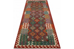 Etniczny kilim kolorowy z Afganistanu dzieło Chobi nomadyczny 80x300cm