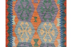 Etniczny kilim kolorowy z Afganistanu dzieło Chobi nomadyczny 80x300cm