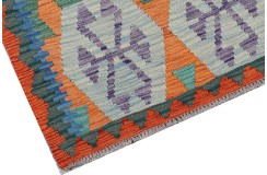 Etniczny kilim kolorowy z Afganistanu dzieło Chobi nomadyczny 80x300cm