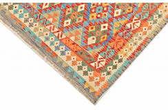 Etniczny kilim szary z Afganistanu dzieło Chobi nomadyczny 200x300cm