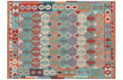 Kolorowy dywan kilim Maimana 200x300cm z Afganistanu 100% wełna dwustronny rustykalny