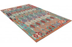 Etniczny kilim szary z Afganistanu dzieło Chobi nomadyczny 200x300cm