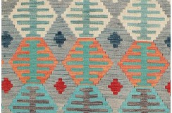 Etniczny kilim szary z Afganistanu dzieło Chobi nomadyczny 200x300cm