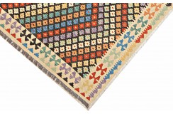 Etniczny kilim szary z Afganistanu dzieło Chobi nomadyczny 200x300cm
