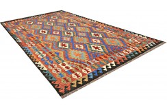 Etniczny kilim szary z Afganistanu dzieło Chobi nomadyczny 200x300cm