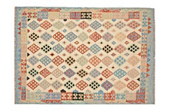 Kolorowy dywan kilim Maimana 200x300cm z Afganistanu 100% wełna dwustronny rustykalny