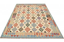 Etniczny kilim szary z Afganistanu dzieło Chobi nomadyczny 200x300cm