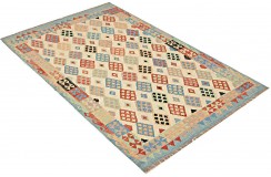 Etniczny kilim szary z Afganistanu dzieło Chobi nomadyczny 200x300cm
