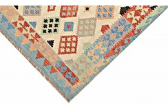 Etniczny kilim szary z Afganistanu dzieło Chobi nomadyczny 200x300cm