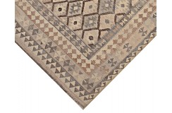 Etniczny kilim szary z Afganistanu dzieło Chobi nomadyczny 200x300cm