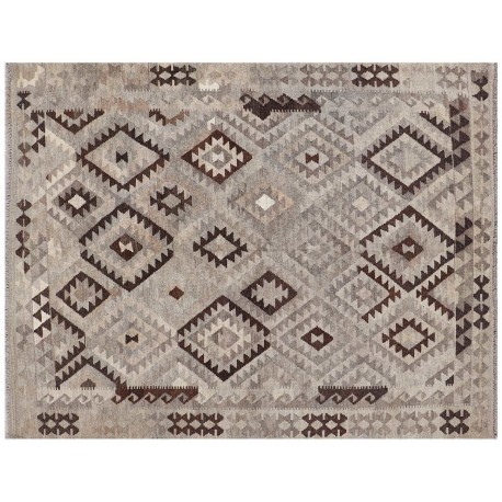 Beżowy dywan kilim art deco chodnik 180x240cm z Afganistanu Chobi Old Style 100% wełna dwustronny vintage nomadyczny