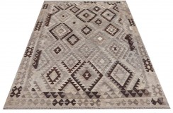 Etniczny kilim szary z Afganistanu dzieło Chobi nomadyczny 180x240cm
