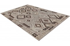 Etniczny kilim szary z Afganistanu dzieło Chobi nomadyczny 180x240cm