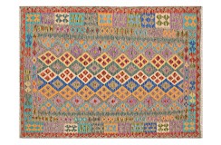 Kolorowy dywan kilim Maimana 170x240cm z Afganistanu 100% wełna dwustronny rustykalny