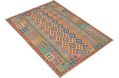 Etniczny kilim szary z Afganistanu dzieło Chobi nomadyczny 170x240cm