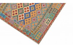 Etniczny kilim szary z Afganistanu dzieło Chobi nomadyczny 170x240cm