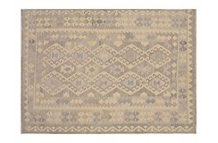 Beżowy dywan kilim art deco chodnik 170x240cm z Afganistanu Chobi Old Style 100% wełna dwustronny vintage nomadyczny