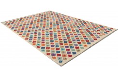 Etniczny kilim szary z Afganistanu dzieło Chobi nomadyczny 150x200cm