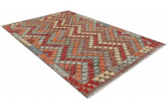 Etniczny kilim szary z Afganistanu dzieło Chobi nomadyczny 150x200cm