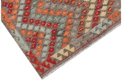 Etniczny kilim szary z Afganistanu dzieło Chobi nomadyczny 150x200cm