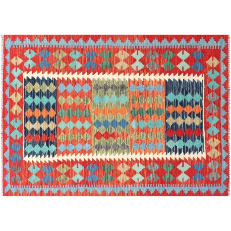 Kolorowy dywan kilim Maimana 120x180cm z Afganistanu 100% wełna dwustronny rustykalny