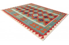 Etniczny kilim szary z Afganistanu dzieło Chobi nomadyczny 120x180cm