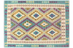 Kolorowy dywan kilim Maimana 120x180cm z Afganistanu 100% wełna dwustronny rustykalny