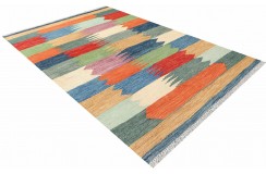 Etniczny kilim szary z Afganistanu dzieło Chobi nomadyczny 120x180cm