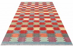 Etniczny kilim szary z Afganistanu dzieło Chobi nomadyczny 120x180cm