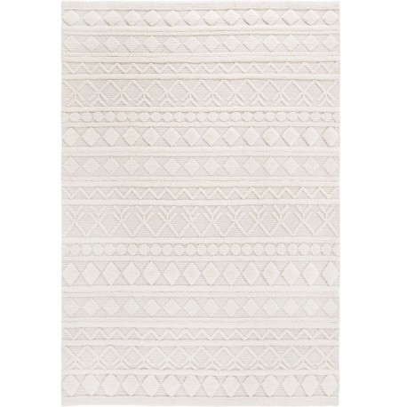 Nowoczesny 100% wełniany dywan ręcznie tkany z Indii beżowy 130x190cm Luxor Living Boho Aalborg dwupoziomowy