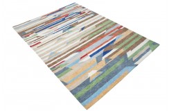 100% wełna gruby dywan z Indii 150x240cm design do salonu kolorowy